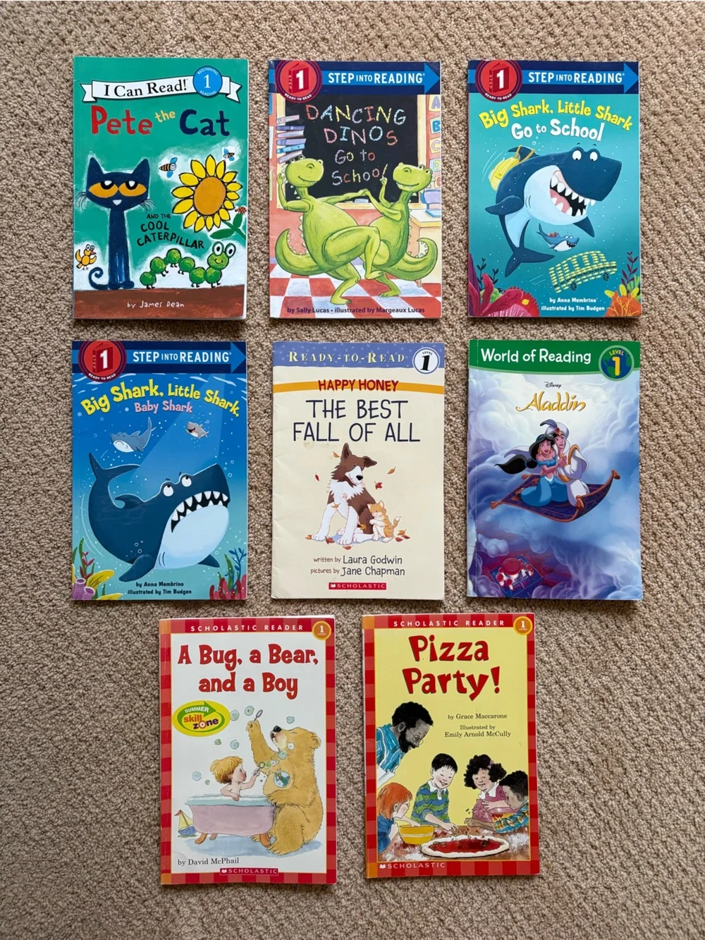 Children's Step-Into-Reading Book Lot -LEVEL 1 beginner readers! (8 total books)
